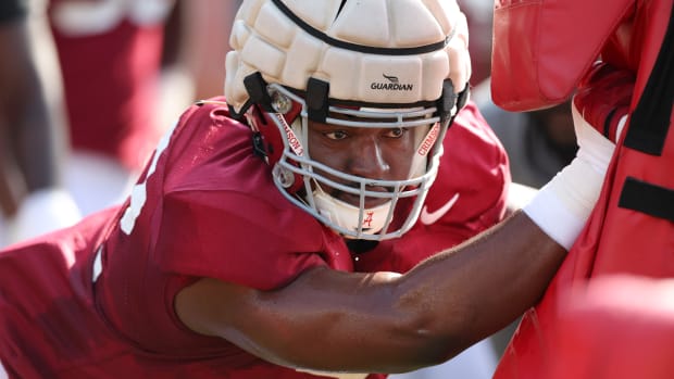 Justin Eboigbe, Alabama football practice - April 3, 2023
